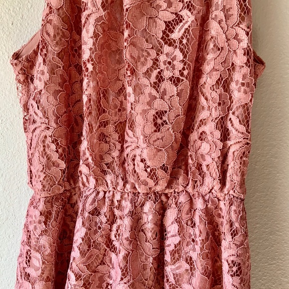 Dusty Rose Lace Dress - Picture 3 of 9